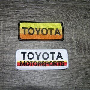 (2) Lot of Toyota Motorsports Racing Car Vintage Style Retro Iron On Patches